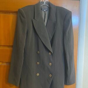 VTG. Giorgio Armani Italy Womens Gray D/B Wool Blend Boyfriend Blazer SZ 36/6